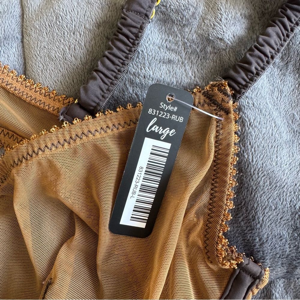 NWT BootayBag Women's Bra and Thong set Gold/Brown - Picture 5 of 8